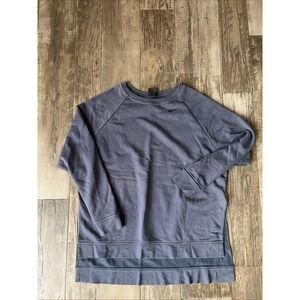 Nike Dri-Fit Women's Tunic Sweatshirt Gray/blue Oversized Side Split Size Large‎